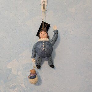 David DeCamp - Blue Jester W/Dog Figure 8" Vintage 1990's